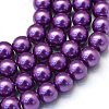 Baking Paint Pearlized Glass Pearl Round Bead Strands HY-Q003-4mm-37-1