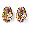 Printed Cowrie Shell Beads SSHEL-ZX006-08A-3