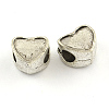 Heart Alloy European Beads TIBEP-R336-106AS-LF-1