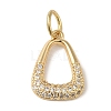 Brass Micro Pave Clear Cubic Zirconia Pendants KK-R162-009G-1