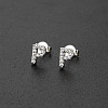Brass Micro Pave Clear Cubic Zirconia Stud Earrings FS-WGC2F12-16-1