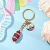 Rugby Handmade Glass Alloy Enamel Pendants Keychain KEYC-MZ00033-2