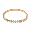 304 Stainless Steel Crystal Rhinestone Flower Hinged Cuff Bangles for Women SA-CBA61B8-12G-4