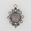 Tibetan Style Filigree Alloy Pendant Cabochon Settings X-TIBEP-N003-58AS-1