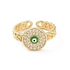 Real 18K Gold Plated Brass Micro Pave Cubic Zirconia Open Rings RJEW-J017-VC279-2