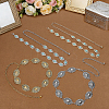 4Pcs 4 Styles Zinc Alloy with Resin Synthetic Turquoise Oval Link Waist Belly Chains AJEW-PH0009-01-4