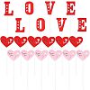 6 Sets 3 Styles 3D Wood Cake Insert Card WOOD-NB0001-86-1