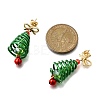 Aluminum Glass Dangle Stud Earrings EJEW-JE06581-4