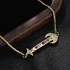 Brass Micro Pave Cubic Zirconia Slider Bracelets BJEW-S163-01A-G-2