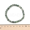 Natural Green Spot Jasper Bead Stretch Bracelets X-BJEW-K212-A-017-6