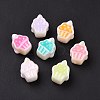 UV Plating Rainbow Iridescent Acrylic European Beads X-SACR-E009-43-2