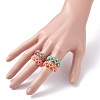 4Pcs 4 Colors Glass Seed Beads Braided Finger Rings Set for Women RJEW-JR00419-3