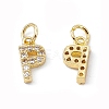 Real 18K Gold Plated Brass Micro Pave Clear Cubic Zirconia Charms KK-E068-VB452-P-1