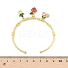 Brass Micro Pave Cubic Zirconia Friut Charm Bangles for Women BJEW-Z089-05G-5