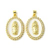 Real 18K Gold Plated Brass Micro Pave Cubic Zirconia Pendants KK-H472-11G-02-1