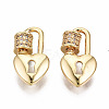 Brass Micro Pave Clear Cubic Zirconia Screw Carabiner Lock Charms LS-KK-T056-94G-NF-1