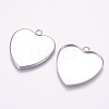 Tarnish Resistant 304 Stainless Steel Pendant Cabochon Settings STAS-E144-076B-1
