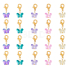   60Pcs Colorful Butterfly Glass Pendant Decorations HJEW-PH0001-65-1