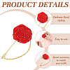 4Pcs 4 Colors Rose Polyester Lapel Pin Brooches for Men JEWB-FG0001-20-4