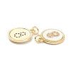 Brass Micro Pave Clear Cubic Zirconia Charms ZIRC-I052-16G-08-3