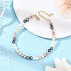 Natural Cultured Freshwater Pearl Beaded Anklets for Women AJEW-AN00876-1
