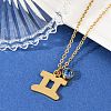 304 Stainless Steel Glass Drill Birth Stone Constellation Pendant Necklaces STAS-D305-08G-C-4