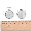 Tibetan Style Antique Silver Alloy Flat Round Pendant Cabochon Settings TIBEP-M022-45AS-3
