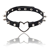 Adjustable Adjustable Gothic PU Leather Alloy Spike Rivet Heart Choker Necklaces for Women NJEW-WH20816-006P-B-5