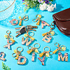 Alloy Resin Polygon Keychains KEYC-TADJ0002-03G-Y-4