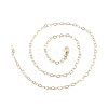 Brass Heart Link Chains Necklace for Women NJEW-P265-39G-3