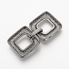 Brass Micro Pave Cubic Zirconia Fold Over Clasps ZIRC-S058-01B-2