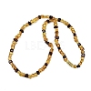 Natural Amber Beaded Necklaces NJEW-L466-01-4