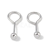 Anti-Tarnish Rhodium Plated 999 Sterling Silver Round Dangle Earrings for Women EJEW-S215-19P-1