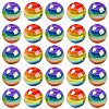 40Pcs Pride UV Plating Rainbow Iridescent Acrylic European Beads MACR-SC0002-66-1