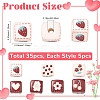 35Pcs 7 Styles Opaque Printed Acrylic Beads MACR-YW0004-38-2