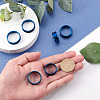6Pcs 6 Styles Stainless Steel Grooved Finger Ring Settings STAS-YS0001-19-5