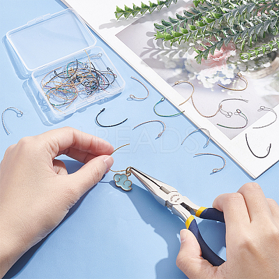 50Pcs 5 Colors 316 Surgical Stainless Steel Earring Hooks Ion Plating(IP) STAS-DC0011-04-1