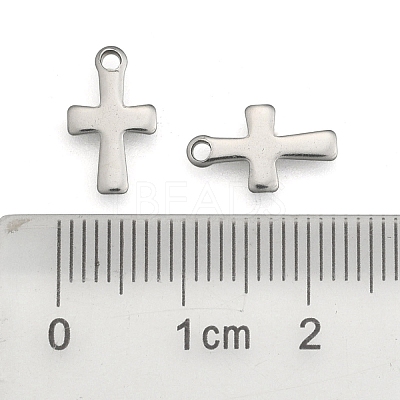 Non-Tarnish 304 Stainless Steel Tiny Cross Charms X-STAS-E104-34P-1
