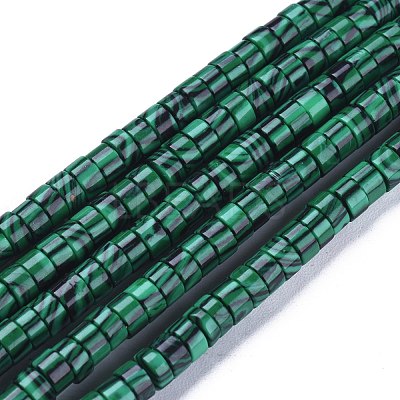 Synthetic Malachite Beads Strands G-F631-A39-1