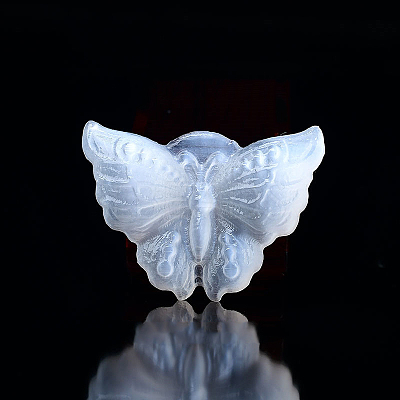 Butterfly Natural Selenite Figurines DJEW-PW0021-13B-1
