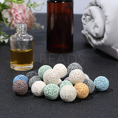 24Pcs Unwaxed Natural Lava Rock Beads G-PA0002-12-1