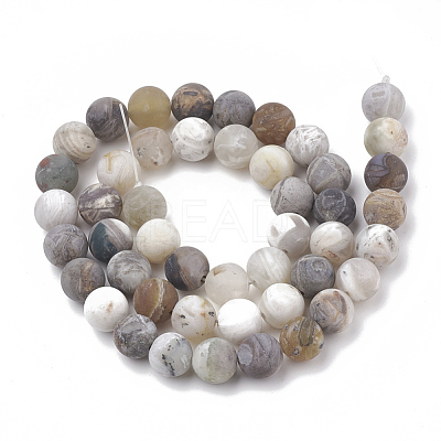 Natural Bamboo Leaf Agate Beads Strands X-G-T106-026-1