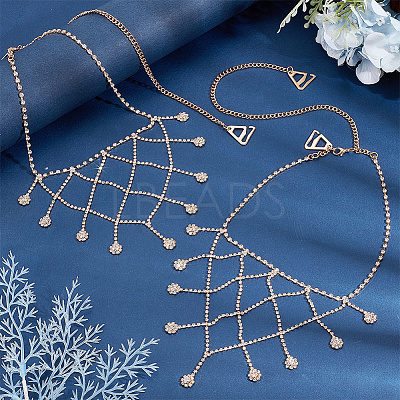 Iron Rhinestone Sexy Shoulder Bra Body Chain FIND-FH0008-14G-1