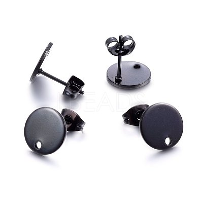 304 Stainless Steel Stud Earring Findings Ion Plating(IP) STAS-K184-01-02B-1