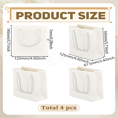 Blank Paper Packaging Bags with Polyester Handles ABAG-WH0063-082-1