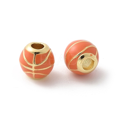 Brass Enamel Beads KK-P294-37G-05-1