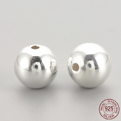 925 Sterling Silver Beads STER-S002-15-6mm-1