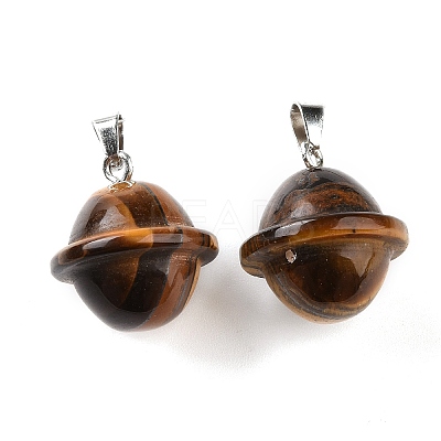 Natural Tiger Eye Pendants G-B041-01P-10-1