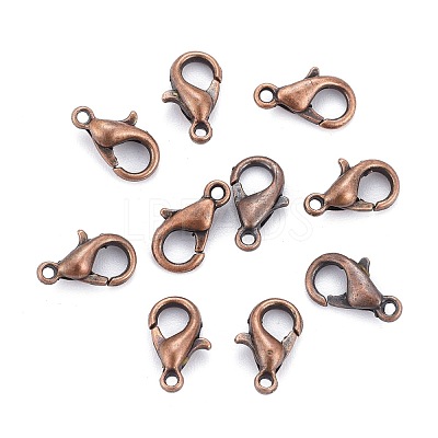 Red Copper Tone Zinc Alloy Lobster Claw Clasps X-E103-NFR-1