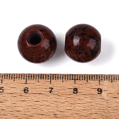 Natural Mahogany Obsidian European Beads G-Q602-09C-04-1